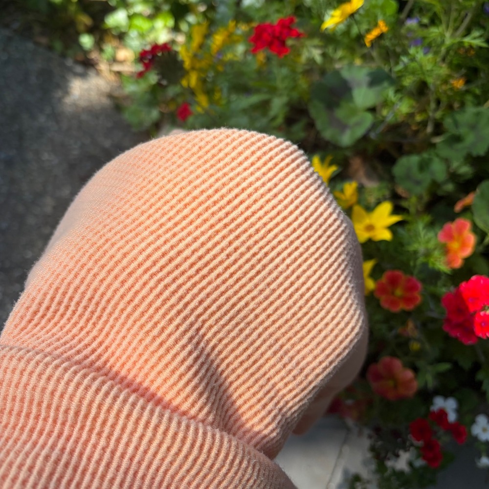 Athleta Women's Peach Orange Waffle Knit Thermal Pullover Sweatshirt Size Small - Picture 11 of 11